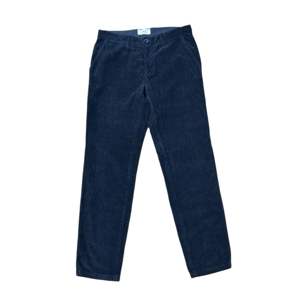 Mr. Porter Mr. P Corduroy Trousers Size 32 Navy Blue Cotton Made In Portugal